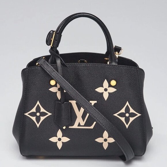Louis Vuitton Black/Cream Monogram Giant Empriente Leather Montaigne BB Bag - Picture 1 of 12